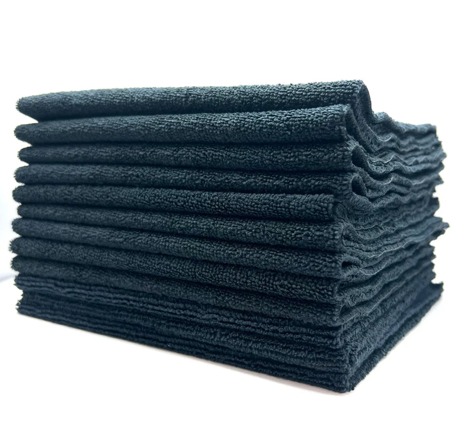 Edgeless Microfiber Towel Black 16”x16”